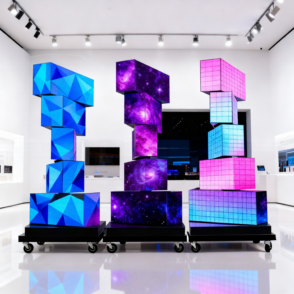 Five Layer Mechanical Cube LED Screen